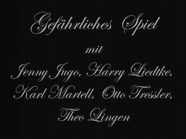 GEFÄHRLICHES SPIEL 1937