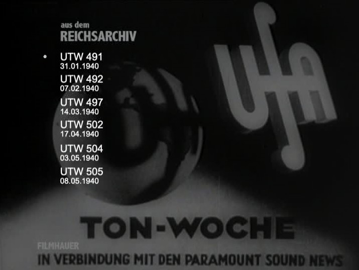 Ufa TONWOCHE SAMMLUNG 1933 - 1940